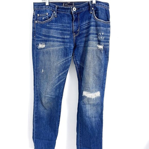 Rare Women's Levi's boyfriend jeans 100% cotton unique trademark blank red tab - Picture 1 of 12